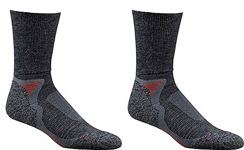 2 Paar Trekkingsocken Wandersocken Outdoor Funkitons Sportsocken Merinowolle für Damen und Herren (43/46, anthrazit) von WOWERAT