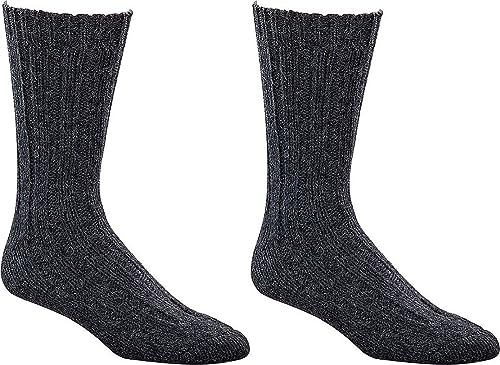 WOWERAT 100% Virgin Wool Socken 3er-Teilung, 5/2-Rippe 2er-Bündel (Gr.43-46, anthrazit) von WOWERAT