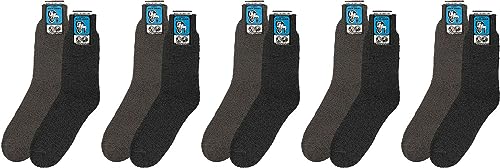 WOWERAT 70% reine Schafwollsocken NORDPOL Immerwarm-normallang 5er-Bündel (Gr. 42-44, loden) von WOWERAT