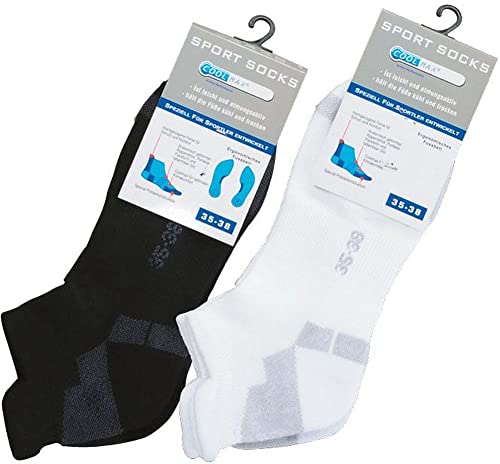 WOWERAT COOLMAX® Sneakers-Sport-Socken mit Spezial-Polstern an Fußspitze und Ferse 3er-BÜNDEL (Gr.43-46, schwarz 3er-Bündel) von WOWERAT