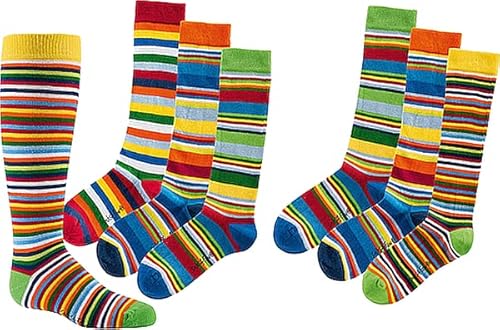 WOWERAT Computer-Kinder-Kniestrümpfe „Gute Laune Ringel“ für Mädchen und Jungen, 3er-BÜNDEL (Gr.27-30, „Gute Laune Ringel“, 3er-Bündel sortiert) von WOWERAT