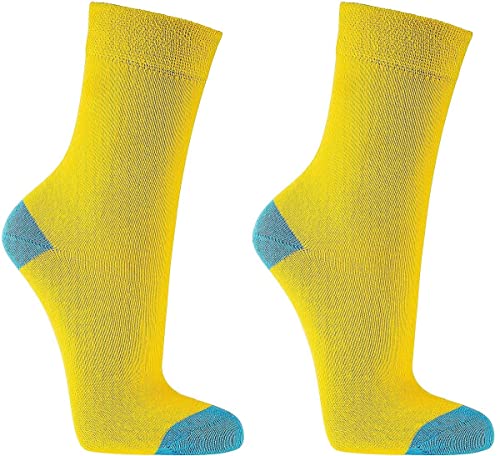 WOWERAT Computer Kinder Söckchen „Gute Laune-Farben“ schöne kräftige Farben: 3er-Bündel/1 Farb-Variante (Gr.31-34, gelb) von WOWERAT