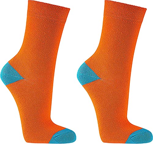 WOWERAT Computer Kinder Söckchen „Gute Laune-Farben“ schöne kräftige Farben: 3er-Bündel/1 Farb-Variante (Gr.31-34, orange) von WOWERAT