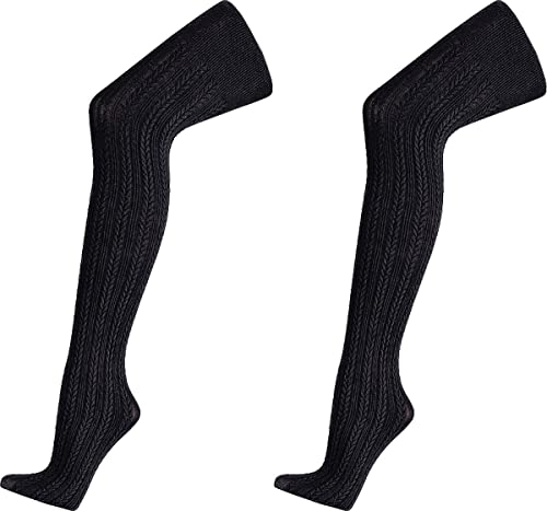 WOWERAT Damen-Strumpfhose „Zopfmuster“ 1 STÜCK (Gr. S/M, schwarz-Zopfmuster) von WOWERAT