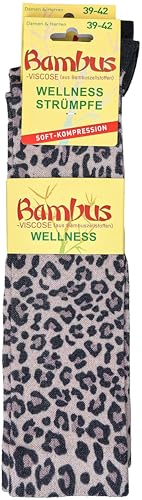 WOWERAT Stützkniestrümpfe „Soft-Touch“ Bambus-Viskose für Teenager, Damen und Herren 2 Paar (Gr.35-38, LEO PRINT, 2er- Bündel) von WOWERAT
