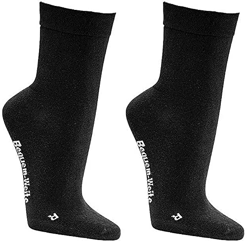 WOWERAT Wellness-Socken- Kurzschaft EXTRA -BREIT, ÜBERGRÖSSEN extrafeine Qualität für Menschen mit Problemfüßen 2er-Bündel (Gr.51-54, schwarz) von WOWERAT