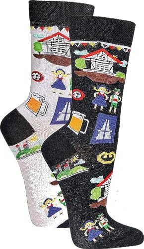 WOWERAT Witzige Socken,„I love Deutschland“ für Teenager, Damen und Herren, 2er-Bündel (Gr. 36-41, weiß-schwarz „I love Deutschland“) von Wowerat