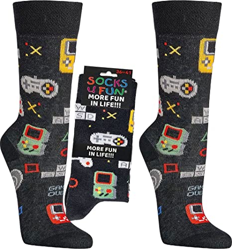 WOWERAT Witzige Socken „Gaming“ für Teenager, Damen und Herren, 2er-Bündel (Gr.42-47, „Gaming“) von Wowerat