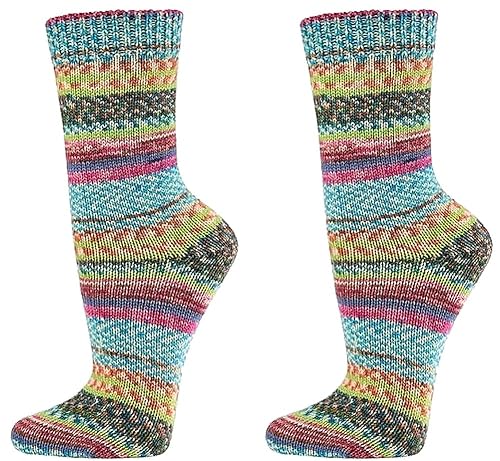 WOWERAT Wollsocken, mit 70% Schafwolle „wie von Oma gestrickt“ 2 Paar (Gr.39-42, pastell-grün) von WOWERAT
