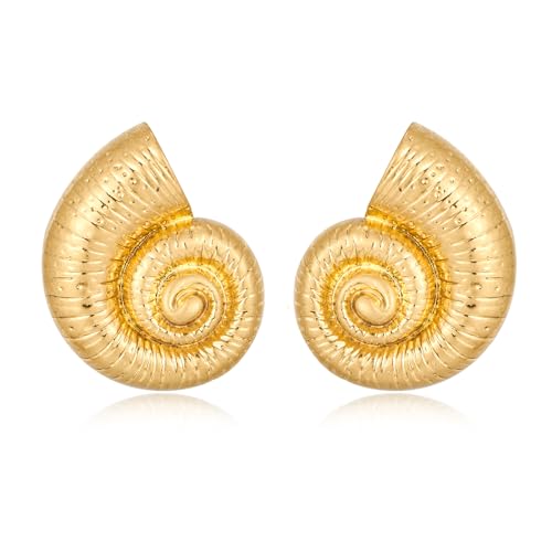 WOWORAMA Mattes Gold Conch Muschel Ohrringe für Frauen Vintage Ozean Conch Muschel Ohrring Bohemian Meeres Schnecke Stecker Ohrringe Boho Sommer Strand Statement Ohrring WOWORAMA Mattes Gold Conch Muschel Ohrringe für Frauen Vintage Ozean Conch Muschel Ohrring Bohemian Meeres Schnecke Stecker Ohrringe Boho Sommer Strand Statement Ohrring von WOWORAMA