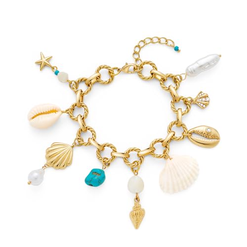 WOWORAMA Muschel Seestern Charm Armband für Damen Verstellbares Goldkettenarmband Sommer Ozean Strand Perlen Charm Armbänder Boho Hawaii Schmuck WOWORAMA Muschel Seestern Charm Armband für Damen Verstellbares Goldkettenarmband Sommer Ozean Strand Perlen Charm Armbänder Boho Hawaii Schmuck von WOWORAMA