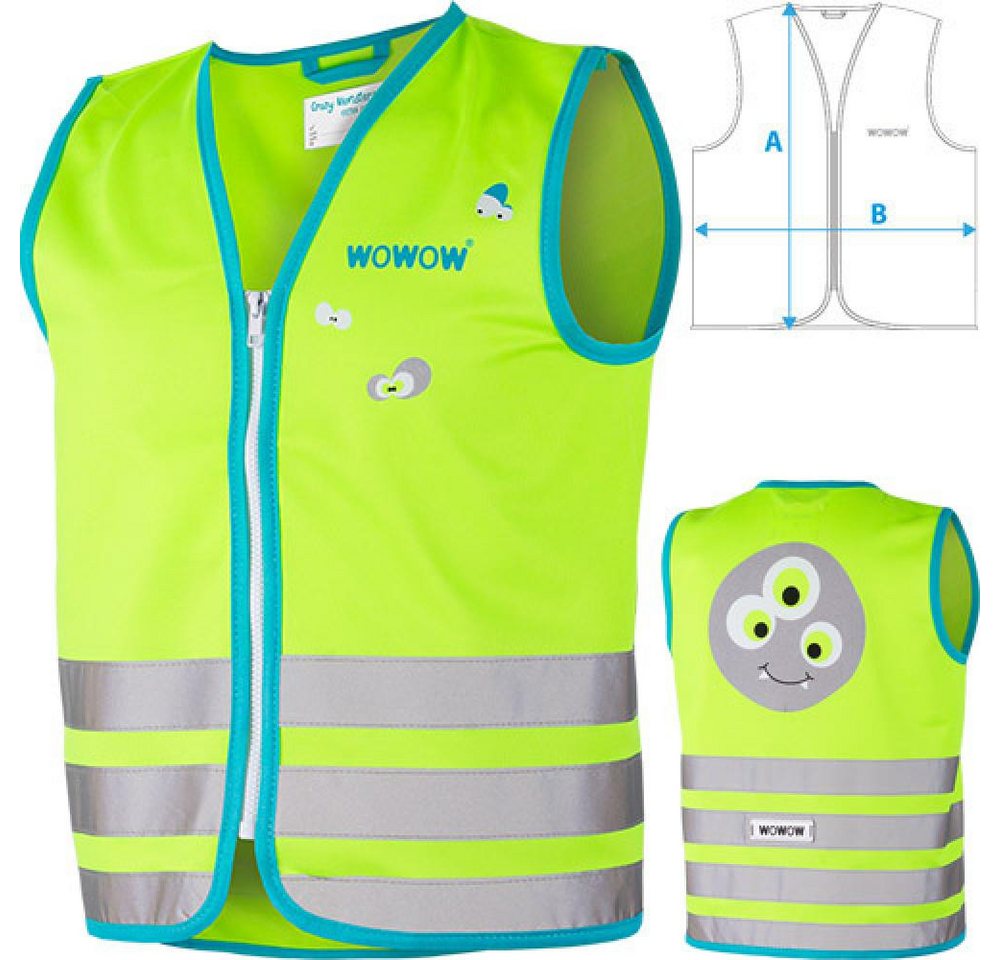WOWOW Warnweste WOWOW Sicherheitsweste Crazy Monster Jacket für Kinder Größe L grün 01 von WOWOW