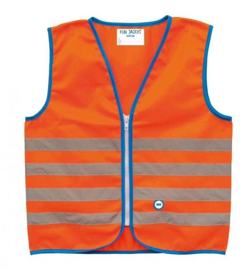 WOWOW Warnweste Wowow Sicherheitsweste Fun Jacket für Kinder orange mit Refl Streifen von WOWOW