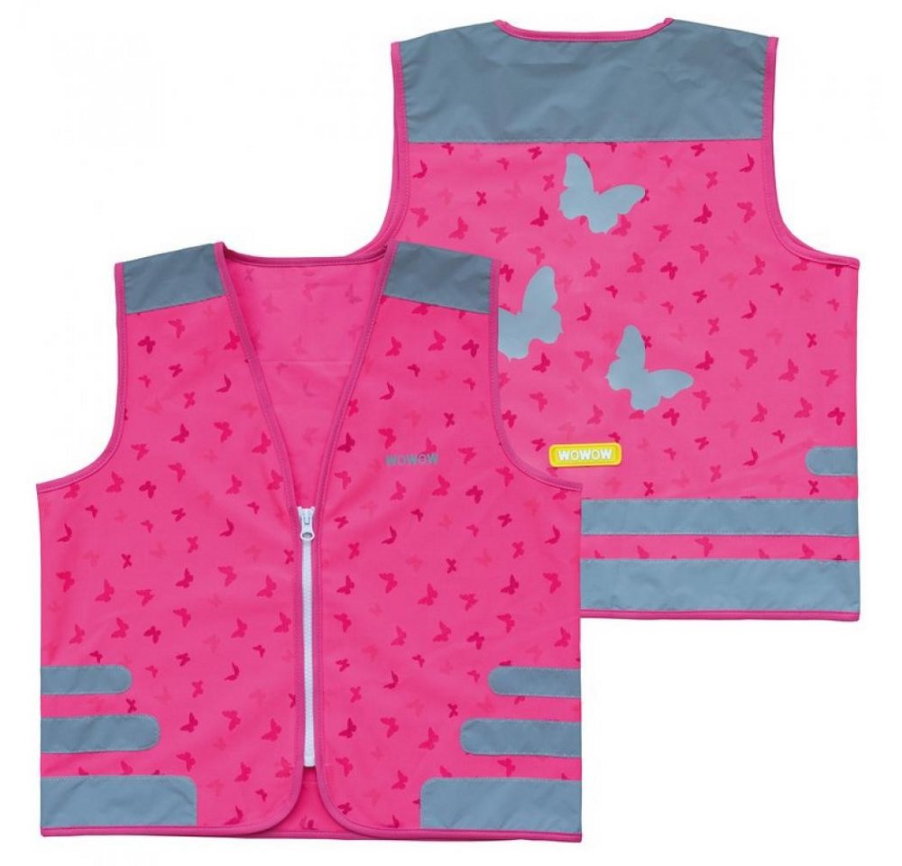 WOWOW Warnweste Wowow Sicherheitsweste Nutty Jacket für Kinder pink mit Refl Streifen von WOWOW