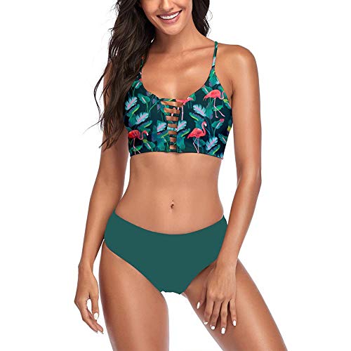 Damen Bikini Badeanzug Zweiteiliger Bikini Set Bademode Badeanzüge - Grün - X-Large Damen Bikini Badeanzug Zweiteiliger Bikini Set Bademode Badeanzüge - Grün - X-Large von WOWU