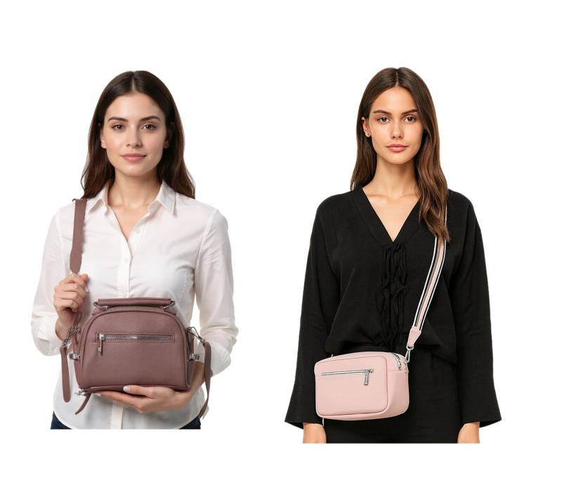 WOWZILLA Damen Handtasche mit praktischen Fächern Umhängetasche modische Ausgeh-Tasche Rosa oder Pink von WOWZILLA