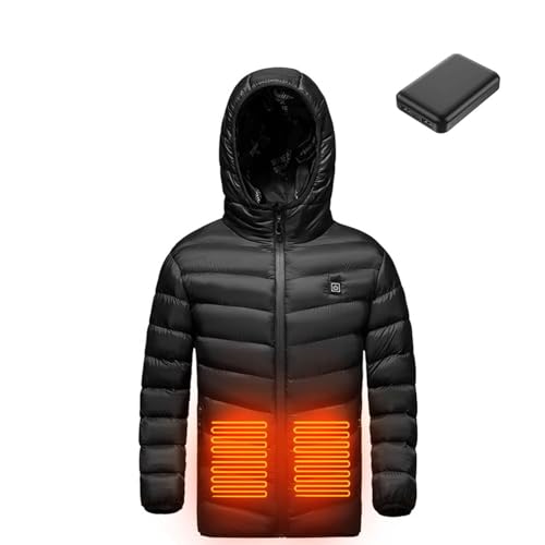 2025 Sale Beheizbare Jacke Kinder mit Powerbank Elektrisch Beheizte Jacke für Jungen Mädchen USB Elektrische Heizjacke Wärmende Jacken mit 3 Einstellbare Temperatur Winterjacke für Outdoor Wanderung von WOXIHUAN