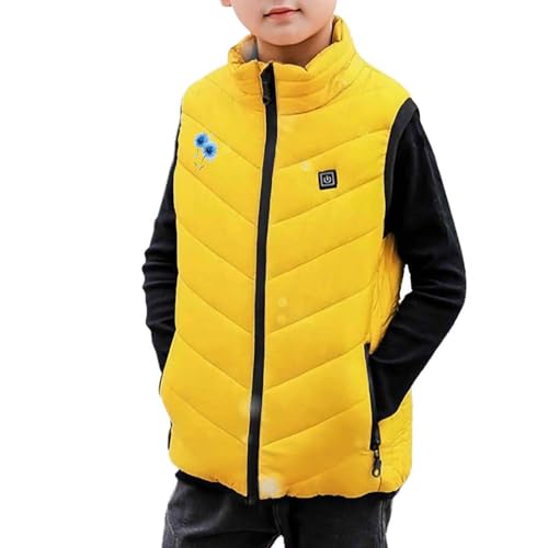 2025 Neu Beheizbare Weste Kinder Sale, USB Elektrische Beheizte Weste Kinder Smart Heizweste mit 3 Einstellbare Temperatur für Jungen Mädchen Wärmeweste Winter Warme Steppweste für Camping Wanderung von WOXIHUAN