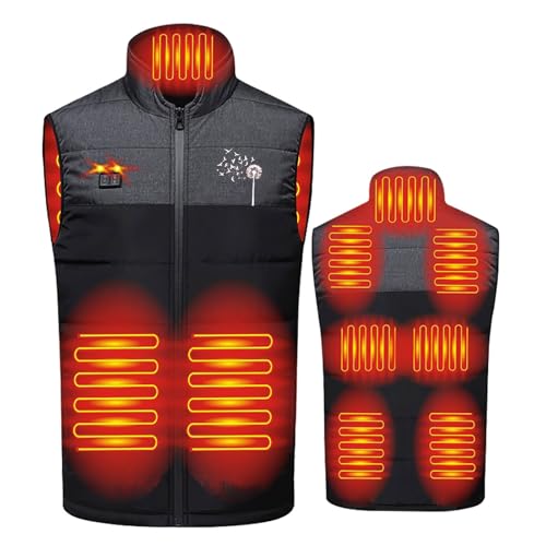 2025 Neu Beheizte Weste Herren Damen Beheizbare Weste mit 9 Heizzonen Beheizbare Jacke mit 3 Einstellbar Temperatur Wärmeweste USB Elektrische Heizweste Schnelles Aufheizen Intelligente Beheizte Gilet von WOXIHUAN