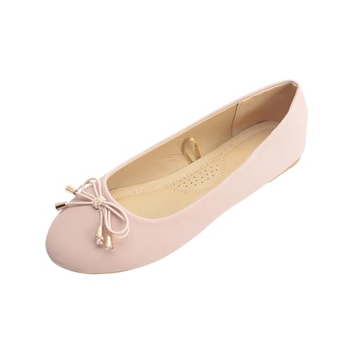 Ballerinas Damen Sale, Spitz Schuhe mit Fliege Freizeitschuhe Rutschfest Sandaletten Flach Sandalen Elegant Coole Mit Fussbett Schlappen Geschlossene Zehe Sandalette Modische Sommerschuhe Sandals von WOXIHUAN