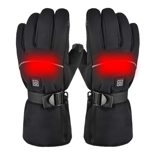Beheizbare Handschuhe Herren Damen, Beheizte Handschuhe mit Heizung Wasserdicht Winddicht Beheizbare Handschuhe mit 3 Stufen Temperatur Winterhandschuhe Winter Thermohandschuhe für Radfahren Skifahren von WOXIHUAN