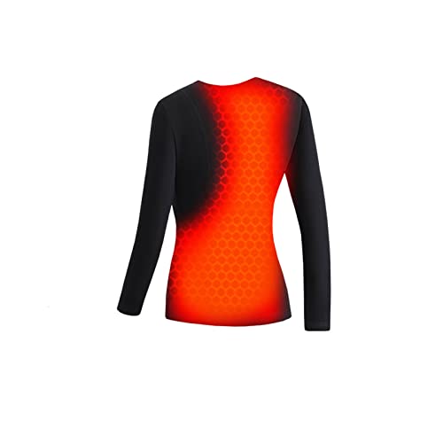 Beheizbare Unterwäsche Damen Sale Fleece Beheizte Unterwäsche Frauen Elektrisch Beheizbare Pyjama USB Thermo Langarm Oberteile Thermounterwäsche Unterhemd mit Heizung Waschbar Heizung Hemd Loungewear von WOXIHUAN
