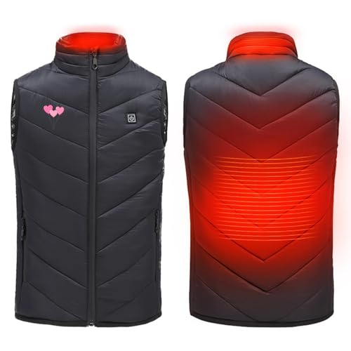 Beheizbare Weste Kinder Jungen Sale, Beheizbare Jacke Kinder USB Lade Weste Elektrische Beheizte Weste mit 3 Einstellbare Temperatur Heizweste Smart Wärmeweste Schule Skifahren Winter Outdoorweste von WOXIHUAN