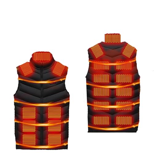 Beheizbare Weste für Herren Damen mit 21 Heizzonen Beheizte Weste mit 4 Schalter Aktualisierte Version Schnelles Aufheizen Elektrische Beheizte Gilet Heheizte Winterjacke für Skifahren Camping von WOXIHUAN
