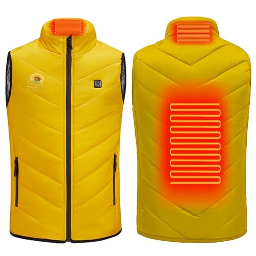 Beheizte Weste Kinder USB Elektrisch Wärmeweste Beheizbare Weste Kinder Beheizbare Jacke mit 3 Einstellbare Temperatur Steppweste Heizweste Winter Westen Ärmellose Jacke Mantel für Camping Wanderung von WOXIHUAN
