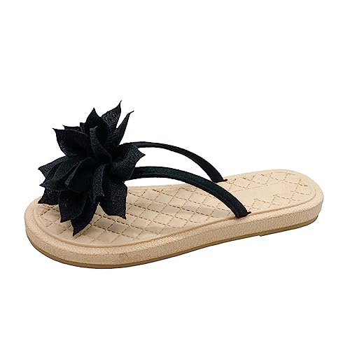 Damen Blumen Sandalen Sale Frauen Sommer Flache Zehentrenner Sandaletten Flip Flops Pantoffeln Freizeit Sandalette mit Weiche Fußbett Leichte Strand Sandale Bequem Sandalette Garten Badelatschen von WOXIHUAN