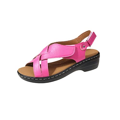 Damen Gekreuzte Riemen Sandalen Sale Frauen Plateau Sandals Verstellbare mit Klettverschluss Sandalette Aushöhlen Sandal Offene Zehe Sandale Dicke Sohle Sandaletten Rutschfeste Schuhe Lässige Slippers von WOXIHUAN