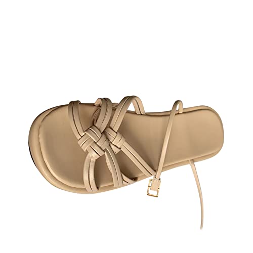 Damen Gekreuzte Riemen Sandalen Sale Frauen Sandals mit Kreuz Knöchelriemen Dicke Sohle Sandaletten Weiche Sohle Sandale Rutschfeste Sandalette Offene Zehe Sandal Bequem Schuhe Leichte Strandschuhe von WOXIHUAN