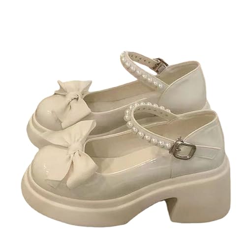 Damen Klobigem Absatz Sandalen Sale Wasserdicht Sandals Bowknot Sandaletten Frauen Runde Zehen Sandale Verstellbare mit Metallverschluss Sandal Dicke Sohle Sandalette rutschfeste Slippers von WOXIHUAN