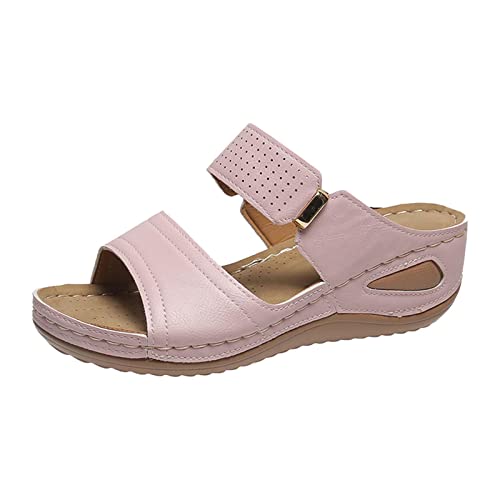 Damen Plateau Sandalen Sale Fisch Mund Sandals Frauen Römische Sandalette Dicke Sohle Sandale Keilabsatz Sandal Rutschfeste Sandaletten Wandernsandalen Sommer Bequem Slippers Outdoor Freizeitschuhe von WOXIHUAN