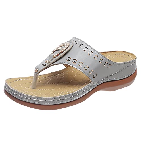 Damen Plateau Sandalen Sale Orthopädische Sandals Frauen Flip Flops Sandalette Weiche Sohle Sandale Rutschfeste Sandaletten Römische Sandal Atmungsaktive Slippers Sommer Bequem Freizeitschuhe von WOXIHUAN