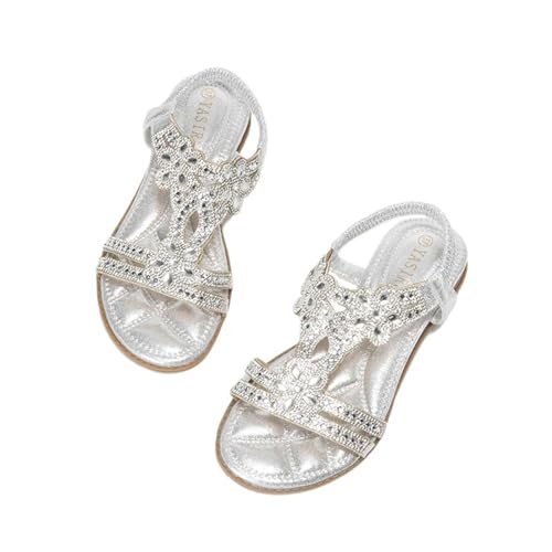 Damen Strass Perle Sandalen Sale Frauen Sommer Flache Pantoffeln Sandaletten mit Elastischem Riemen Freizeit Offene Zehe Sandalette Sommer Bohemian Hausschuhe Outdoor rutschfeste Strandsandaletten von WOXIHUAN