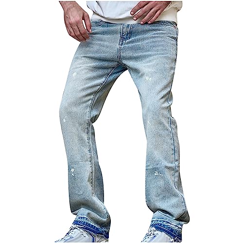 Herren Jeans Hose Sale Lang Vintage Used Look Jeanshose Destroyed Jeanshosen Denim Hosen Basic Regular Fit Pants Straight Freizeithose Große Größen Hip Hop Biker Outdoorhose Radlerhose Radhose von WOXIHUAN