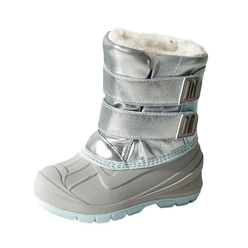 Kinder Winterstiefel mit Fleece Schneestiefel Jungen Mädchen Winter Warm Gefütterte Stiefelschuhe Wasserdichte Gummistiefel Kinder Regen Schneestiefel Rutschfest Schuhe Bequem Trekking Wanderstiefel von WOXIHUAN