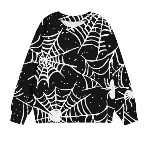 Mädchen Spinne Drucken Sweatshirt Sale Halloween Kostüm für Kinder Rundhals Langarm Tops Pullover Bequem Warm Pulli Lose Sportbekleidung Langarmshirt Oberteile für Karneval Halloween Cosplay Party von WOXIHUAN