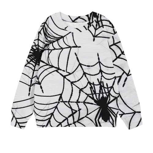 Mädchen Spinne Drucken Sweatshirt Sale Halloween Kostüm für Kinder Rundhals Langarm Tops Pullover Bequem Warm Pulli Lose Sportbekleidung Langarmshirt Oberteile für Karneval Halloween Cosplay Party von WOXIHUAN