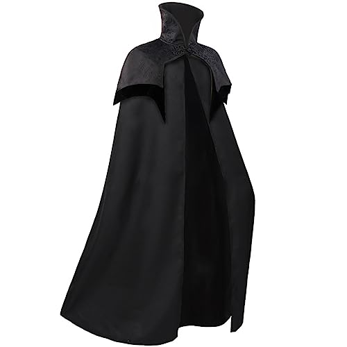Neu Vampir Umhang Herren Damen Stehkragen Halloween Umhang für Unisex Mittelalter Kleidung Cape mit Knöpfe Hexenmantel Viktorianisches Palast Vampirumhang Poncho für Halloween Kostüm Karneval von WOXIHUAN