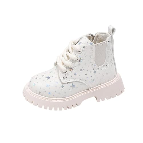 Pailletten Stiefelette Mädchen, Boots Kinder Glitzer Reitstiefel Wasserdicht Lackleder Stiefel mit Seitlichem Reißverschluss Schnürstiefel Rutschfest Schuhe Stiefelschuhe Herbststiefel Winterstiefel von WOXIHUAN