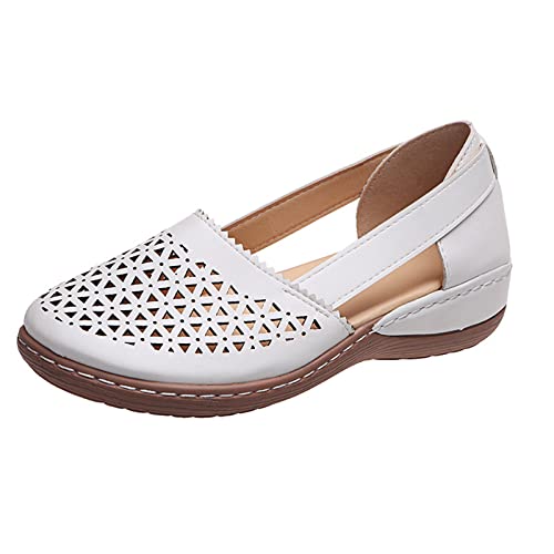 Sandalen Damen Geschlossene Sandaletten Orthopädische Sandale mit Bogenunterstützung Slipper Plateau Schlappen Damen Aushöhlen Schuhe Espandrillos Keilabsatz Espadrille Ein Muss für Regentage von WOXIHUAN