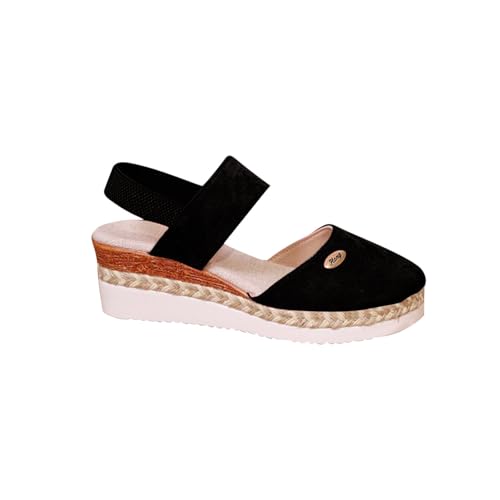 Sandaletten Damen mit Keilabsatz Sandals Damen Wedge Outdoor Plateau Sandalen mit Geschlossene Sandalette Slingback Keilsandalen Offene Zehen Plattform Sommerschuhe Rutschfeste Freizeitschuhe von WOXIHUAN