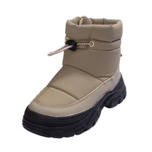 Schneestiefel Mädchen Jungen, Winterstiefel Kinder mit Warm Gefüttert Mittelere Stiefel mit Seitlichem Reißverschluss, Dicke Sohle Rutschfest Schuhe Baumwollschuhe Bequem Trekking Wanderstiefel von WOXIHUAN