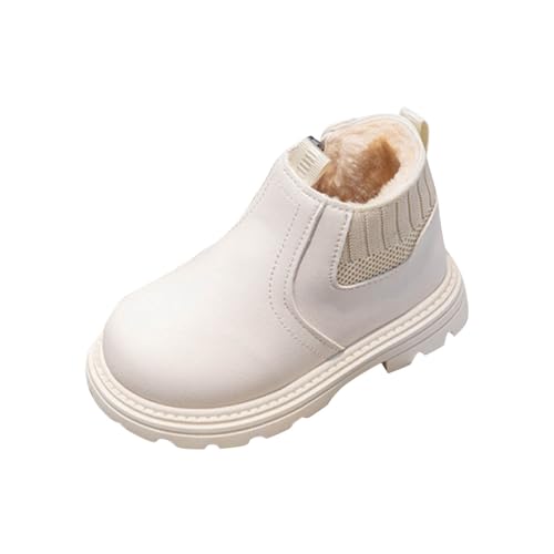 Stiefel Mädchen, Warm Gefüttert Winterstiefel PU Leder Boots Mädchen mit Seitlichem Reißverschluss Schneestiefel Bequeme Stiefel Profilsohle Stiefeletten Rutschfest Schuhe Wasserdicht Winterschuhe von WOXIHUAN