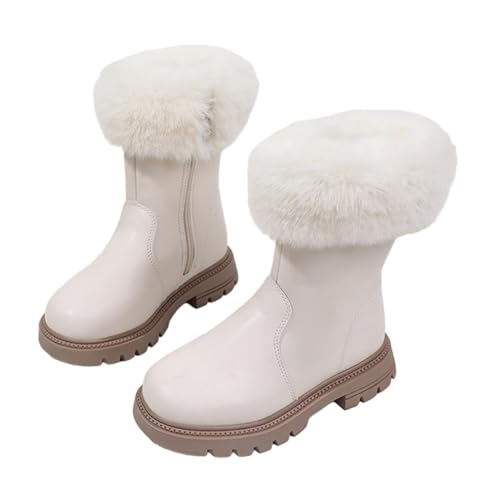 Stiefel Mädchen Kunstpelz Boots Mädchen mit Seitlichem Reißverschluss Hoch Stiefel Warm Gefüttert Winterstiefel PU Leder Reitstiefel Wasserdichte Stiefeletten Profilsohle Rutschfest Schuhe für Schule Stiefel Mädchen Kunstpelz Boots Mädchen mit Seitlichem Reißverschluss Hoch Stiefel Warm Gefüttert Winterstiefel PU Leder Reitstiefel Wasserdichte Stiefeletten Profilsohle Rutschfest Schuhe für Schule von WOXIHUAN