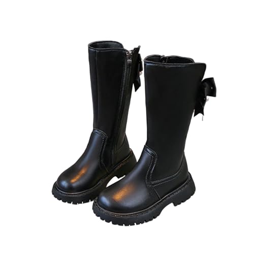 Stiefel Mädchen mit Seitlichem Reißverschluss Boots Mädchen, Elegante Lange Stiefel mit Fliege Reitstiefel PU Leder Stiefeletten Wasserdichte Winterstiefel Profilsohle Schnürstiefel Rutschfest Schuhe Stiefel Mädchen mit Seitlichem Reißverschluss Boots Mädchen, Elegante Lange Stiefel mit Fliege Reitstiefel PU Leder Stiefeletten Wasserdichte Winterstiefel Profilsohle Schnürstiefel Rutschfest Schuhe von WOXIHUAN