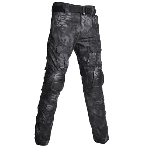 Taktisch Hosen Herren mit Knieschoner Camouflage Hose Kampfhose Outdoor Hose mit Multi Taschen Kampfhose Männer Stretch Arbeitshosen Combat Tactical Hose Ranger Hose Ripstop-Hose für Jagd Wandern von WOXIHUAN