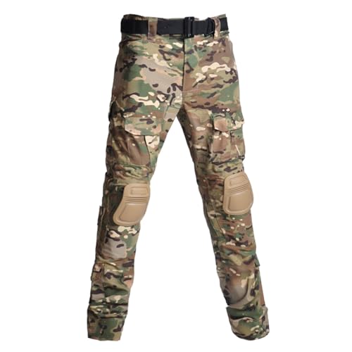 Taktisch Hosen Herren mit Knieschoner Camouflage Hose Kampfhose Outdoor Hose mit Multi Taschen Kampfhose Männer Stretch Arbeitshosen Combat Tactical Hose Ranger Hose Ripstop-Hose für Jagd Wandern von WOXIHUAN